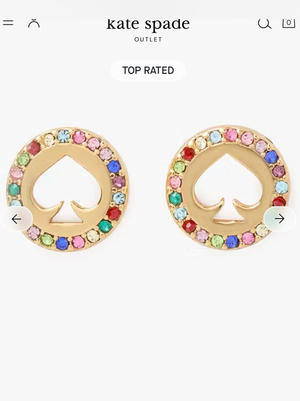 Kate Spade Spot The Spade Pave Halo Spade earrings